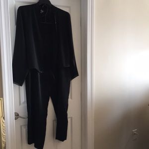 Eileen Fisher Black Silk Evening Jacket & Pants, Both Size 1X,Jacket length 20”